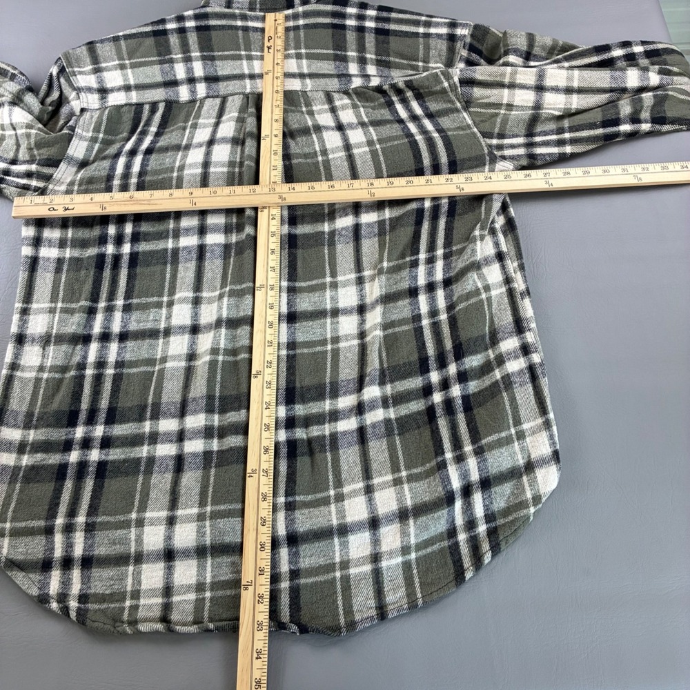 Stillwater Supply Co Mens 2XL Heavy Flannel Plaid Shacket Green Black Tartan - Picture 4 of 16